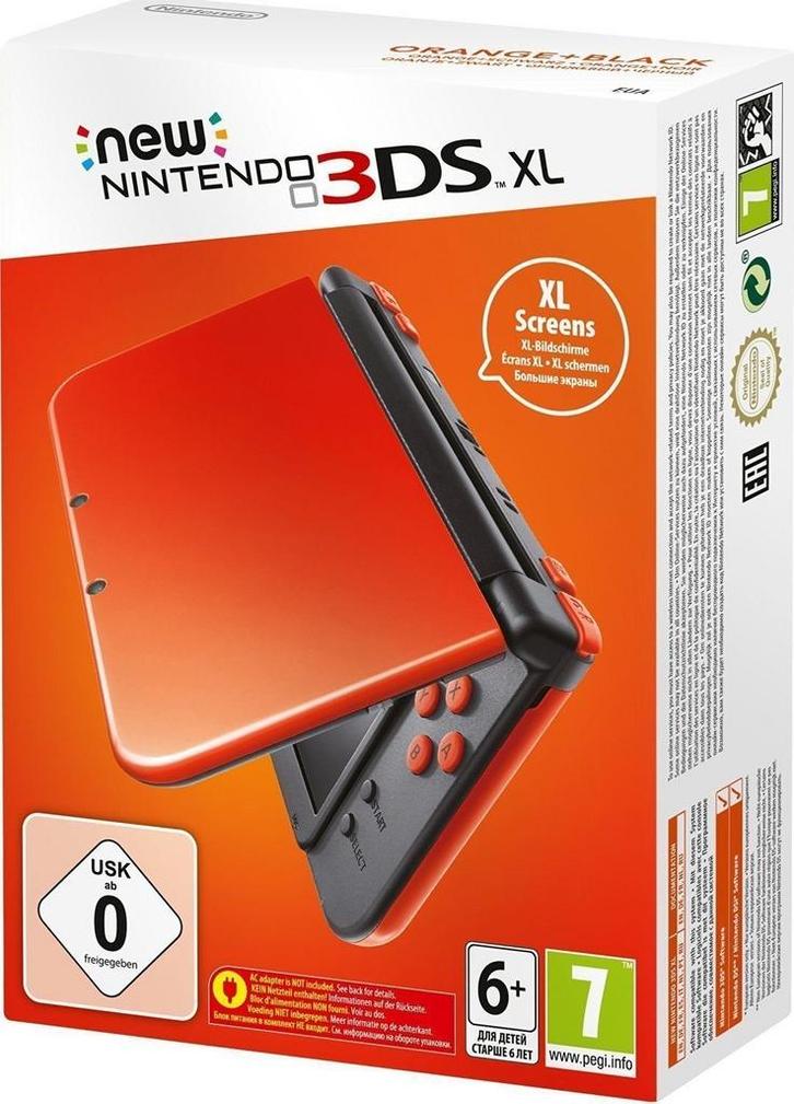 New Nintendo 3DS XL Oranje/Zwart in Doos (Nette Staat & K..., Spelcomputers en Games, Spelcomputers | Nintendo 2DS en 3DS, Zo goed als nieuw