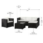 Loungeset Punta Cana L - Polyrotan - Zwart - Beige, Verzenden, Nieuw