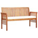 vidaXL Tuinbank 3-zits met kussen 150 cm massief acaciahout, Verzenden, Nieuw, Hout