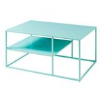 Salontafel Solund met plank 45x90x60 cm mintblauw [en.casa], Huis en Inrichting, Tafels | Salontafels, Verzenden, Nieuw