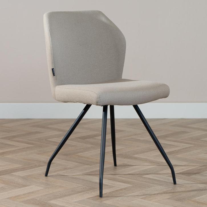 50% Korting: Scandinavische eetkamerstoel Fenris gerecyclede, Huis en Inrichting, Stoelen, Grijs, Zo goed als nieuw, Stof, Ophalen