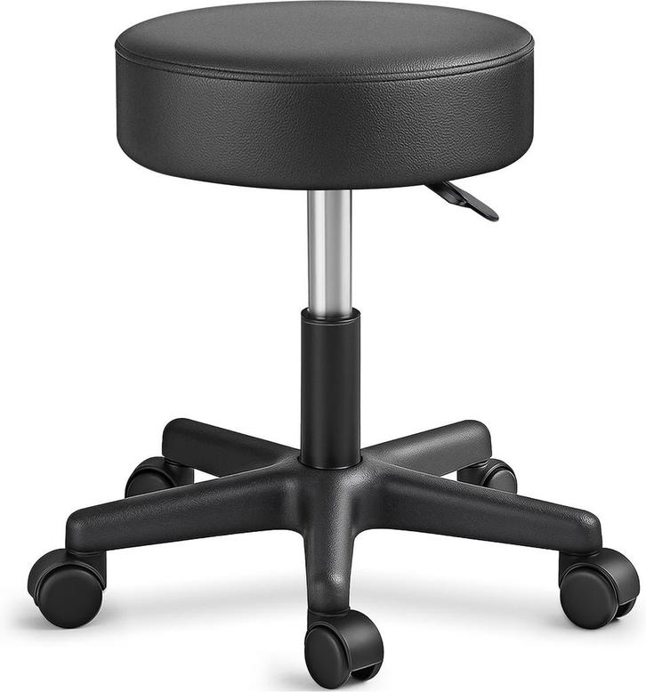 Zadelkruk - Kruk op wielen - Rolkruk - Draaikruk - Zwart - T, Huis en Inrichting, Barkrukken, Zo goed als nieuw, Verzenden