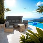 Wicker loungeset San Marino met aluminium frame - natuur, Tuin en Terras, Verzenden, Nieuw