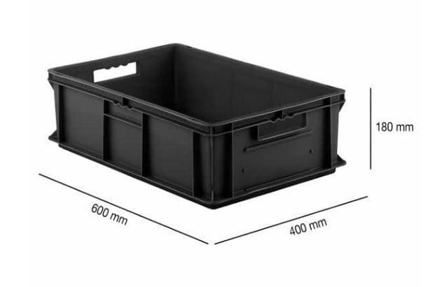 Stapelbak 600x400x180mm, Zwart, EF6180, Nieuw, Doe-het-zelf en Verbouw, Overige Doe-het-zelf en Verbouw, Nieuw, Ophalen of Verzenden