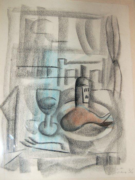 Francisco Bores (1898-1972) - Nature morte 1934/ CUBISME/, Antiek en Kunst, Kunst | Schilderijen | Klassiek