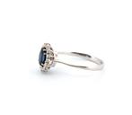 Zonder Minimumprijs - Ring - 18 karaat Witgoud Saffier -, Sieraden, Tassen en Uiterlijk, Ringen, Nieuw