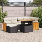 vidaXL 8-delige Loungeset met kussens poly rattan acacia, Verzenden, Nieuw, Loungeset