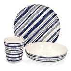 Campingservies | 12-delig (Melamine, Mokken, Borden, Blauw), Caravans en Kamperen, Kampeeraccessoires, Verzenden, Nieuw