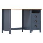 vidaXL Bureau Hill 3 lades 120x50x74 cm massief grenenhout, Verzenden, Nieuw