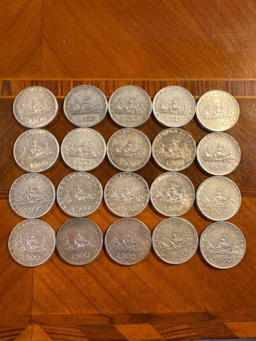 Italië. 500 Lire argento (20 monete) (Zonder Minimumprijs), Postzegels en Munten, Munten | Europa | Niet-Euromunten