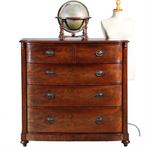 Bow front commode met oplopende lade bloemmahonie ca 1825 No, Antiek en Kunst, Ophalen of Verzenden