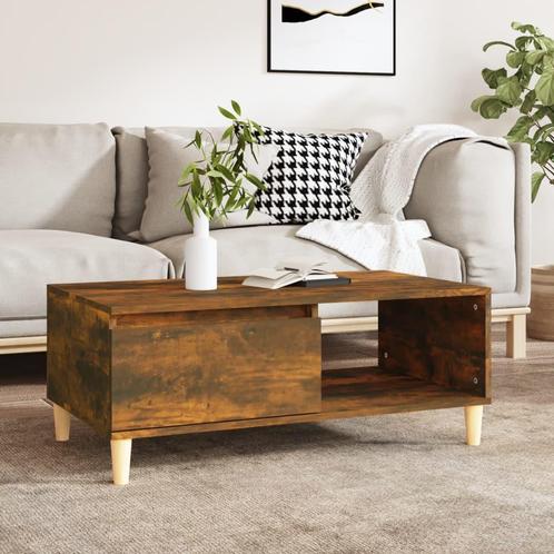vidaXL Salontafel 90x50x36,5 cm bewerkt hout gerookt, Huis en Inrichting, Tafels | Salontafels, 50 tot 100 cm, Nieuw, Overige houtsoorten