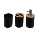 Ruhhy Badkameraccessoires Set - 6-delig - Zwart en Bamboe..., Ophalen of Verzenden, Nieuw