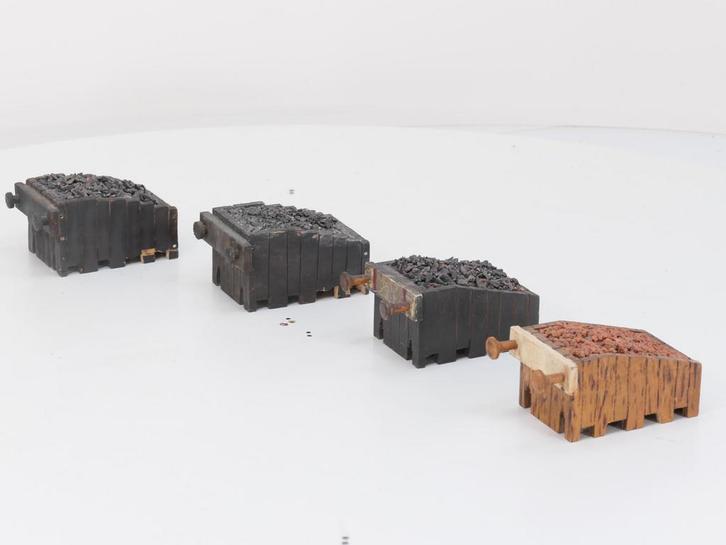 Zelfbouw 4x Prellbock uit hout /Ballast-stenen met Normaa..., Hobby en Vrije tijd, Modeltreinen | Overige schalen, Rails, Nieuw