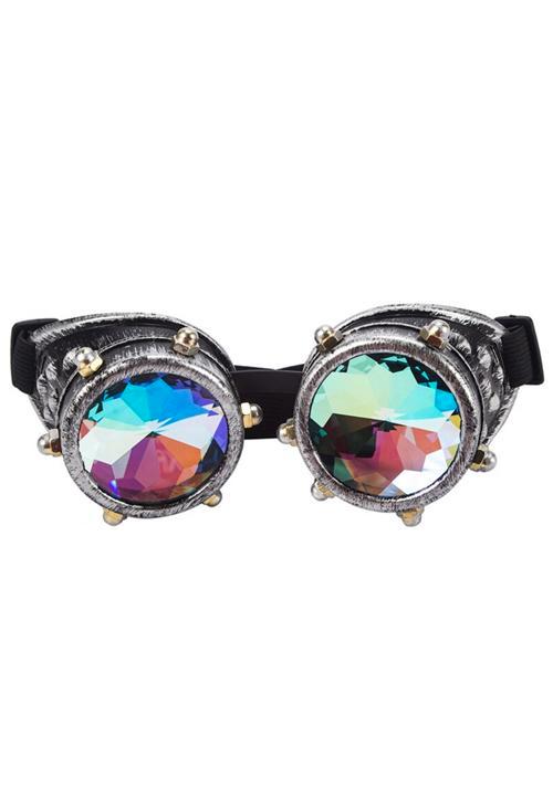 Goggles Steampunk Bril Studs Oud Zilver Montuur Caleidoscoop, Kleding | Dames, Carnavalskleding en Feestkleding, Nieuw, Carnaval