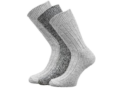 3 paar Noorse wollen sokken - Licht Grijs en Zwart Gemêleerd, Kleding | Heren, Sokken en Kousen, Verzenden