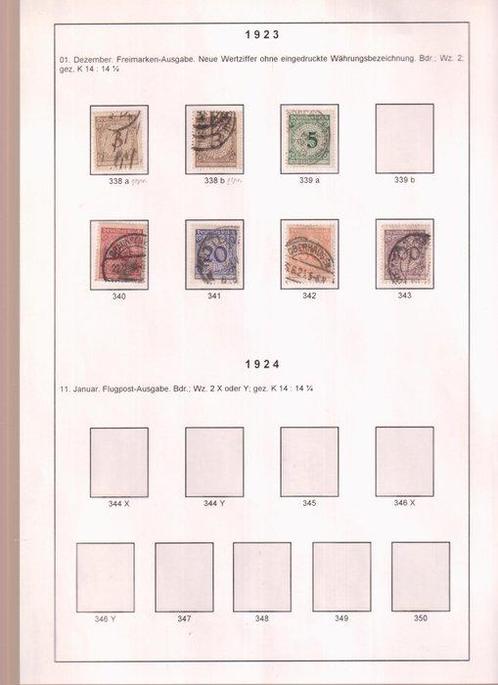 Duitse Rijk 1923/1938 - Verzameling op zelfgemaakte bladen., Postzegels en Munten, Postzegels | Europa | Duitsland