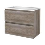 Badmeubelset BWS Salt 80x46cm Greeploos 2 Lades Met Wastafel, Ophalen of Verzenden, Nieuw, Chroom, Bad