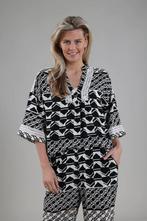 -50% Nukus  Nukus Nina blouse graphic black/white  maat XS, Kleding | Dames, Blouses en Tunieken, Verzenden, Nieuw, Zwart