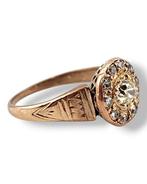 Ring - 14 karaat Roségoud, Antieke 14K roségouden grote ring, Sieraden, Tassen en Uiterlijk, Ringen, Nieuw