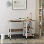 TRUUSK Klaptafel Bureau Bijzettafel - Mobiel met Wielen - MD, Verzenden, Nieuw