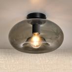 Design Plafondlamp Art Deco Zwart smoke, Verzenden, Nieuw, Glas