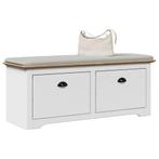 vidaXL Gangbank BODO 114x40x45 cm wit en bruin, Huis en Inrichting, Verzenden, Nieuw