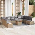 vidaXL Tuin Sofa Set 11 pcs beige en lichtgrijs 344 x 209 x, Verzenden, Nieuw, Rotan