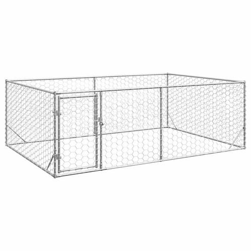vidaXL Hondenkennel voor buiten met deur 3x2x1 m, Dieren en Toebehoren, Hondenhokken, Nieuw, Verzenden