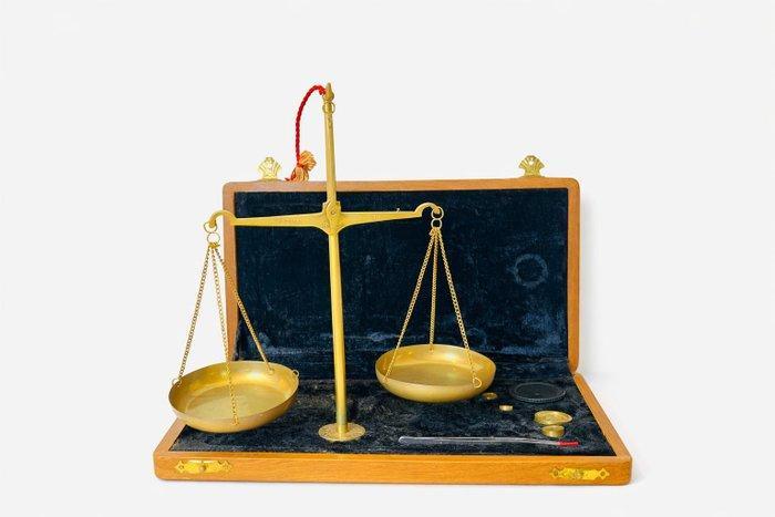 Ancienne 1900 laboratoire - Balans of weegschaal - Messing -, Antiek en Kunst, Curiosa en Brocante