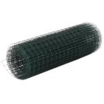 vidaXL Kippengaas 10x0,5 m staal met PVC coating groen, Verzenden, Nieuw, IJzer, Minder dan 1 meter