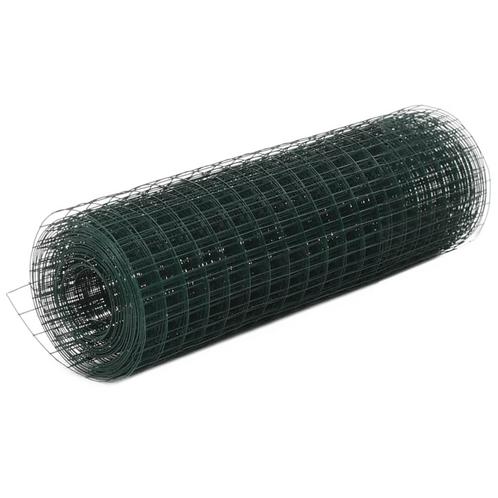 vidaXL Kippengaas 10x0,5 m staal met PVC coating groen, Tuin en Terras, Schuttingen, Nieuw, IJzer, Minder dan 1 meter, Verzenden