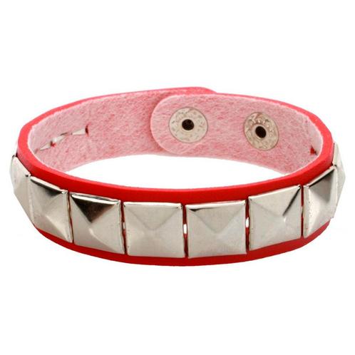 Fako Bijoux® - Armband - Studs - Piramide Smal - Rood, Sieraden, Tassen en Uiterlijk, Armbanden, Verzenden