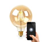E27 smart wifi LED grote bol amberkleurige filament lamp,, Nieuw, Ophalen of Verzenden, Basis, Led-lamp