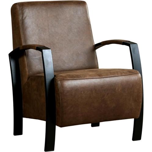 Leren fauteuil Glory - Vintage Brown (bruin), Huis en Inrichting, Fauteuils, 50 tot 75 cm, 75 tot 100 cm, Nieuw, Leer, Ophalen of Verzenden