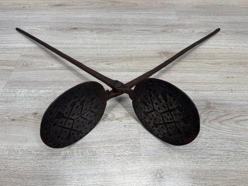 unieke XXL wafelijzer kniepertjesijzer - Werkgereedschap, Antiek en Kunst, Curiosa en Brocante