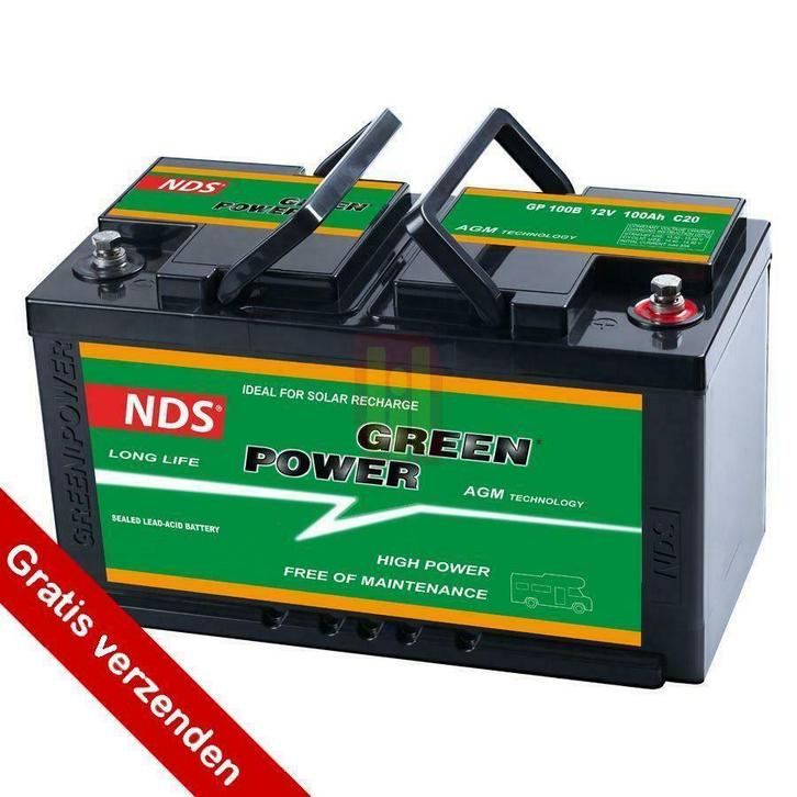 NDS GREENPOWER Service Accu AGM 12V 100Ah Ducato GP 100B, Caravans en Kamperen, Camper-accessoires, Nieuw, Ophalen of Verzenden