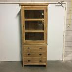 Buffetkast /Vitrinekast - teak - zijkant glas - TTM Wonen, 200 cm of meer, Glas, Nieuw, Landelijk