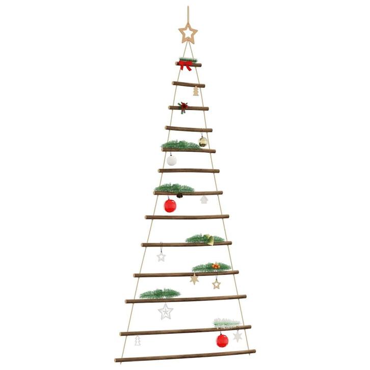 vidaXL Hangende kerstboom met topster 86x180 cm natuurlijke, Diversen, Kerst, Nieuw, Verzenden