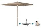 Platinum Riva stokparasol 3 m. rond - Teak taupe + Granada, Tuin en Terras, Verzenden, Nieuw, Parasolvoet, Kantelbaar