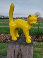 Beeld, Garden statue - Cat - Color yellow - 33 cm -