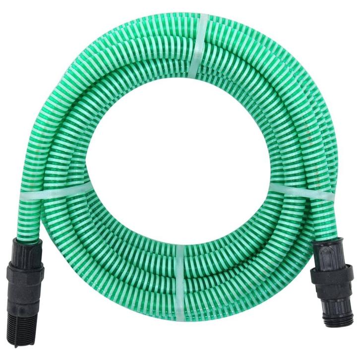 vidaXL Zuigslang met PVC koppelingen 1,1 7 m PVC groen, Tuin en Terras, Tuinslangen, Nieuw, Verzenden