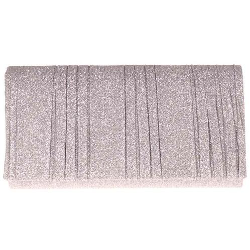 Avondtasje/Gala - Glitter Zilverkleurig Plisse - Envelopmode, Sieraden, Tassen en Uiterlijk, Tassen | Damestassen, Grijs, Nieuw