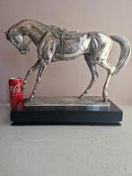 sculptuur, Large Sterling Silver Horse and ebony plinth - 46