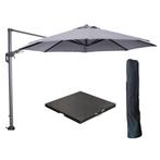 Garden Impressions Hawaii zweefparasol Ø350 cm carbon black, Verzenden, Nieuw