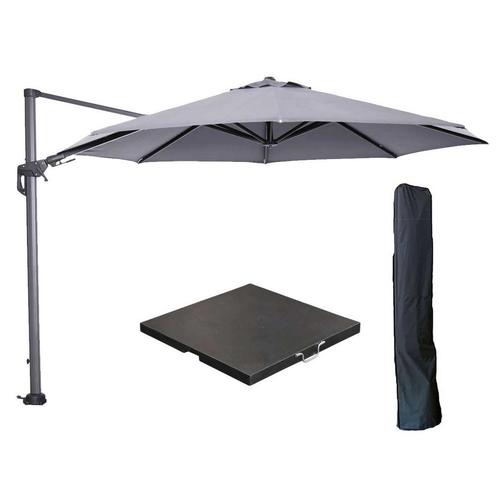 Garden Impressions Hawaii zweefparasol Ø350 cm carbon black, Tuin en Terras, Partytenten, Verzenden