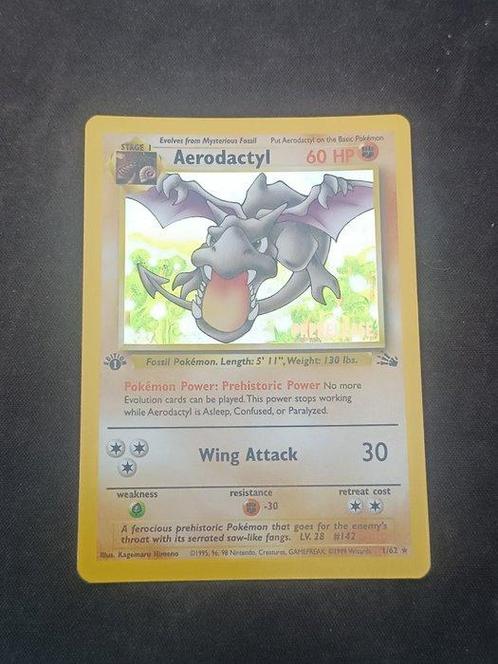 Pokémon - 1 Card - Aerodactyl first edition Prerelease, Hobby en Vrije tijd, Verzamelkaartspellen | Pokémon