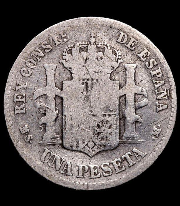 Spanje. Alfonso XII. 1 Peseta Plata 1884.... MUY RARA...., Postzegels en Munten, Munten | Europa | Niet-Euromunten