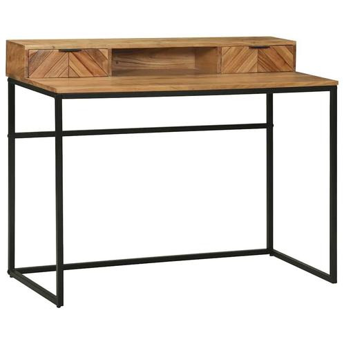 vidaXL Bureau met lade Bruin 110 x 50 x 87 cm Massief, Huis en Inrichting, Bureaus, Nieuw, Verzenden