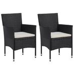 vidaXL Tuinstoelen 2 st poly rattan zwart, Verzenden, Nieuw, Rotan